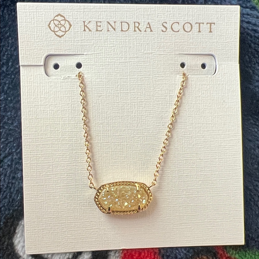 Kendra Scott Gold Elisa Necklace light yellow Drusy